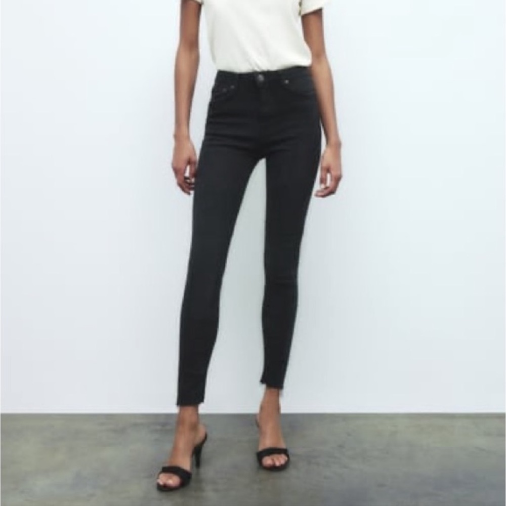 Zara black The high waist skinny jeans